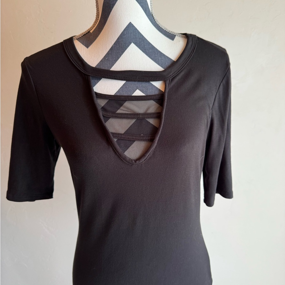 BKE Black Cut-Out Bodysuit